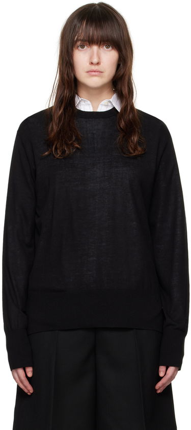 Pleteni pulover TOTEME Crewneck Knit Sweater Črna | 243-WRT0346-YA0084, 0