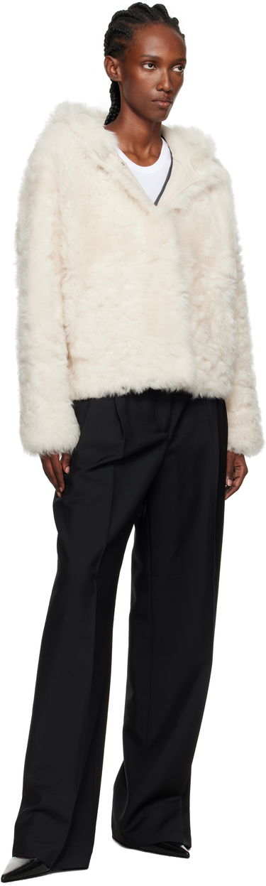 Jakna Yves Salomon Yves Salomon Short Hooded Shearling Jacket Bela | 26W25WYV62461TOSX, 3