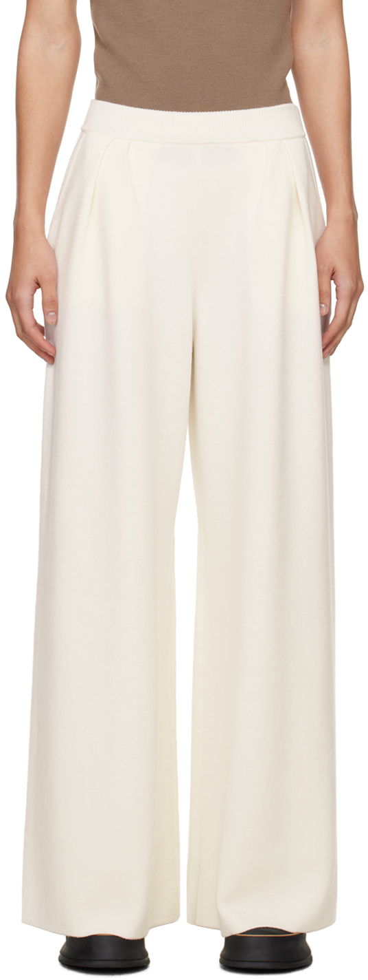 Hlače Max Mara Max Mara Nocera Wide-Leg Trousers Bela | 2411331011600