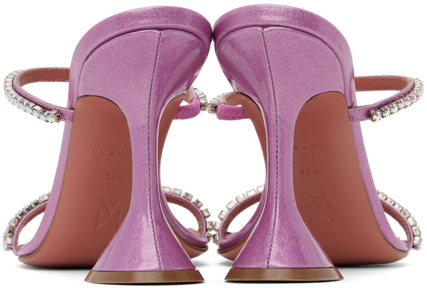 Nega čevljev Amina Muaddi Amina Muaddi Gilda Crystal-Embellished Heeled Sandals Lila | GILDA SLIPPER CL GLITTER, 1