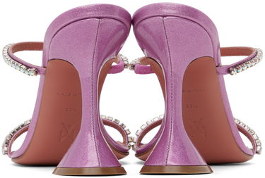 Nega čevljev Amina Muaddi Amina Muaddi Gilda Crystal-Embellished Heeled Sandals Lila | GILDA SLIPPER CL GLITTER, 1