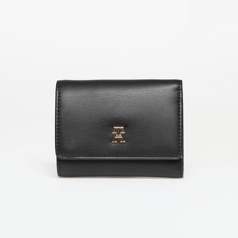 Denarnica Tommy Hilfiger Wallet TH Monogram Flap Trifold Wallet Black Universal Črna | AW0AW17737 BDS