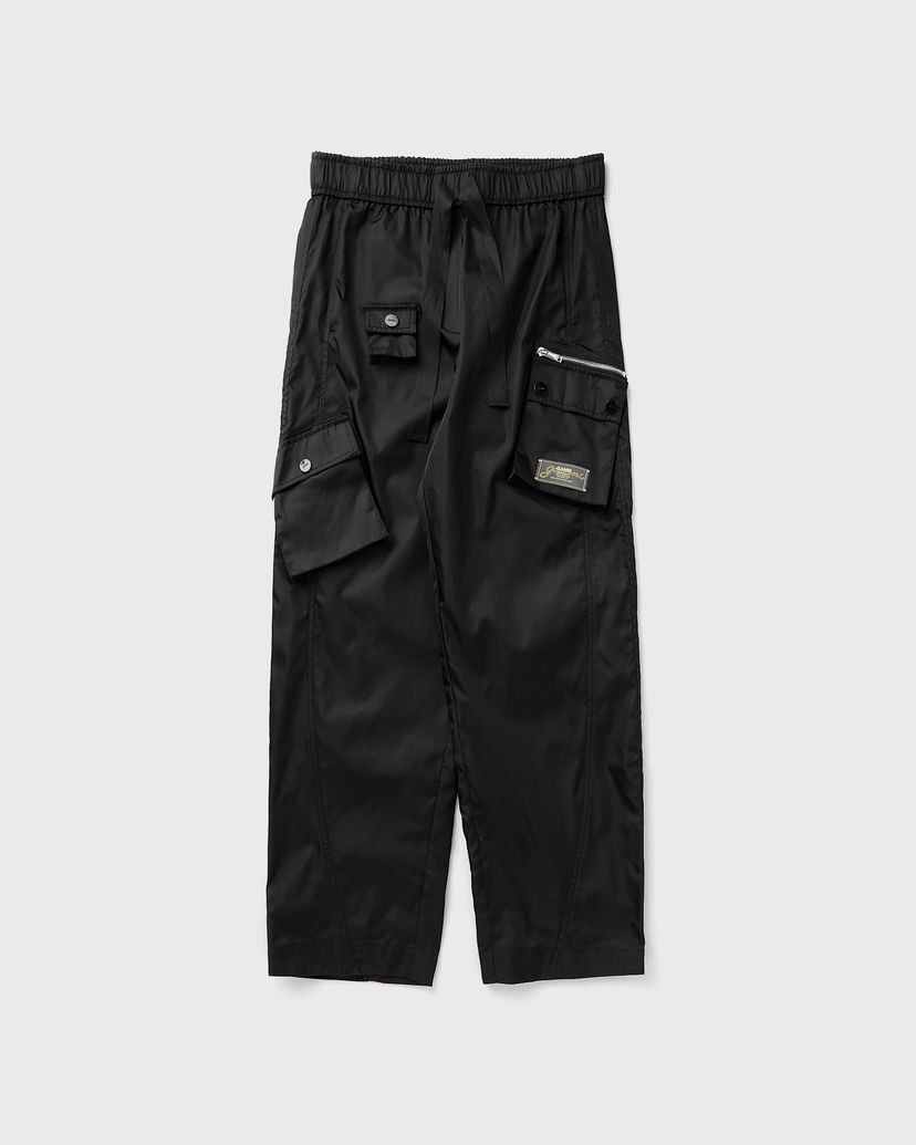 Cargo hlače GANNI Ganni Duchesse Nylon Elasticated Cropped Pants Črna | W0476-099