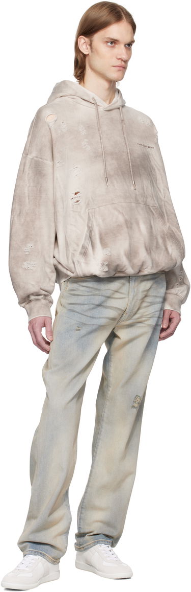 Pulover Feng Chen Wang Feng Chen Wang Sandwashed Ripped Hoodie Bež | FUS19HD03, 3