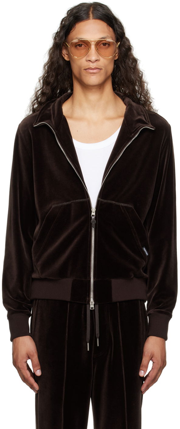 Jakna Tom Ford Brown Zip Track Jacket Rjava | JZL001-JMC009S23