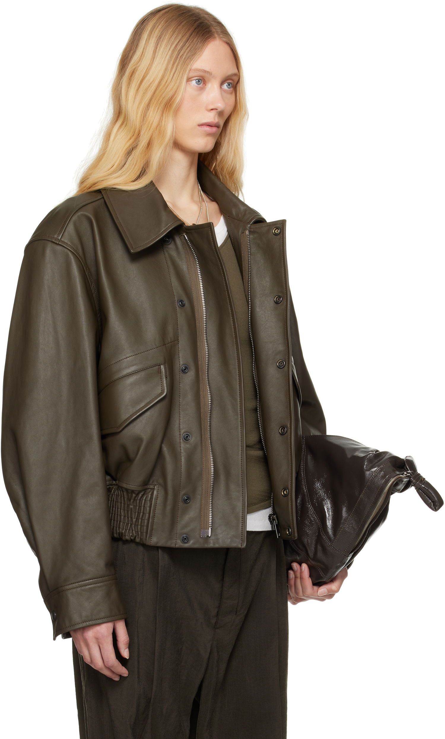 Bomber jakna LEMAIRE Lemaire Soft Nappa Leather Jacket Zelena | OW1135 LL0095, 1