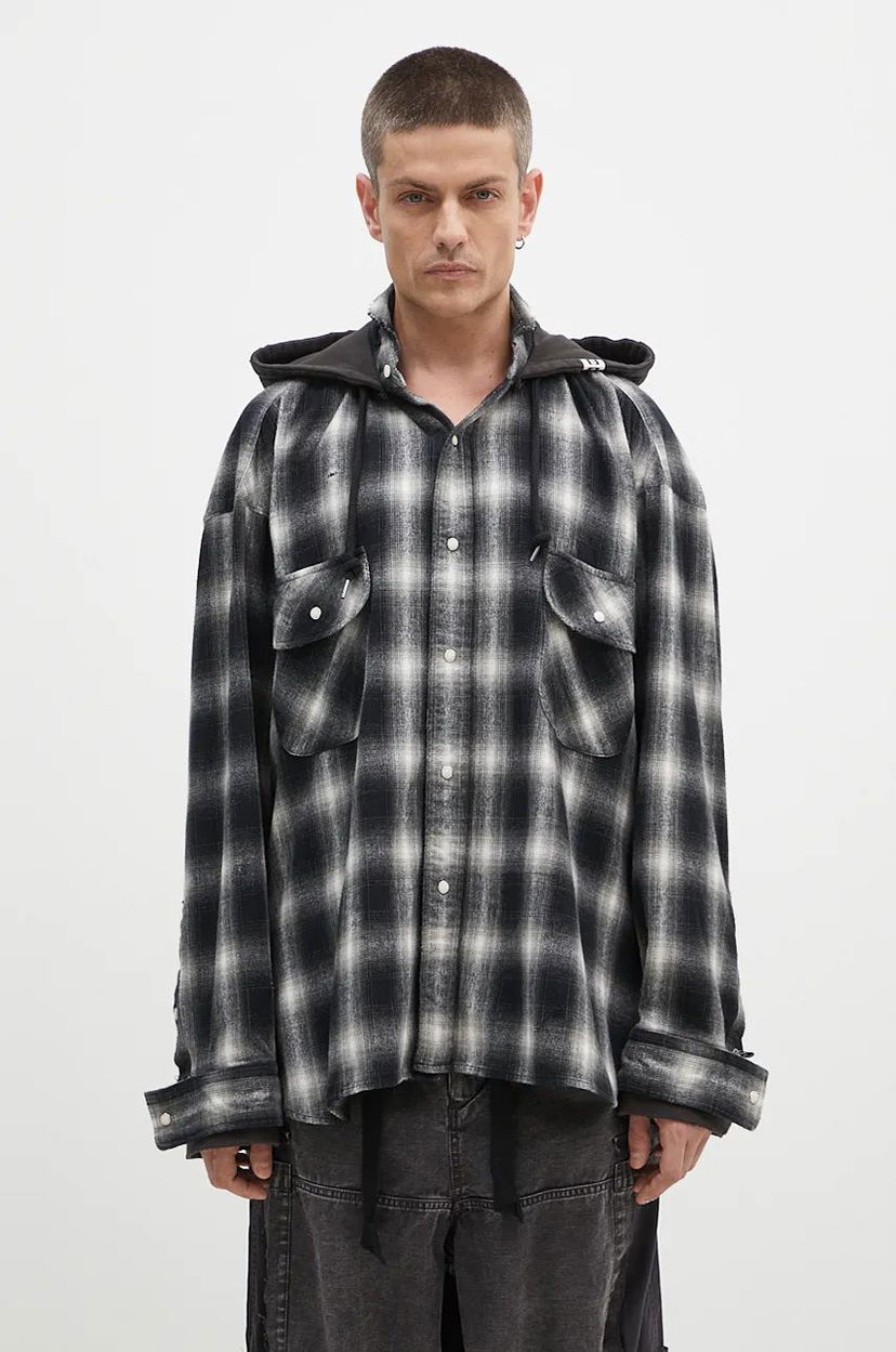 Pulover Maison MIHARA YASUHIRO Relaxed Fit Sweat Hoodie Črna | J13SH182