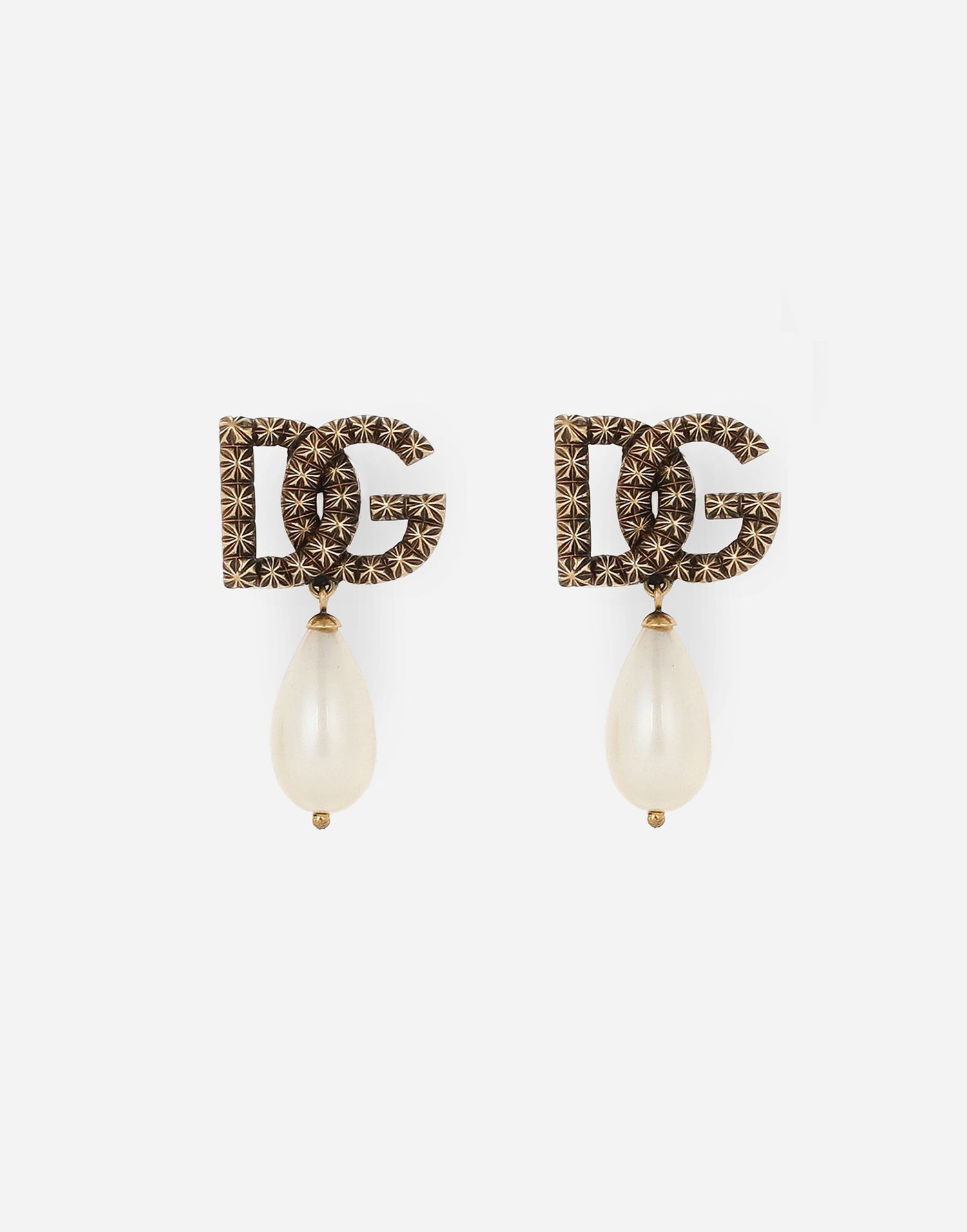 Uhani Dolce & Gabbana Drop Earrings With Teardrop Pearl Kovinski | WEQ6L1W111187279, 0
