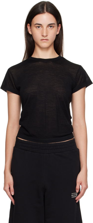 Majica Maison Margiela MM6 Maison Margiela Sheer Wool T-Shirt Črna | S52GC0354 M20123, 0