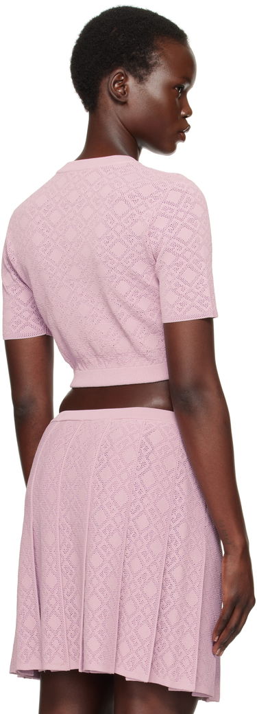 Pleteni pulover Givenchy Cropped Jacquard Sweater Roza | BW90TT4ZPN533, 2