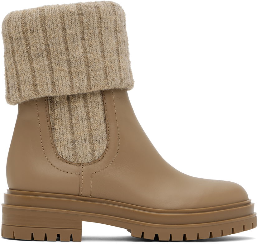 Superge in čevlji Gianvito Rossi Gianvito Rossi Chalet Knit Ankle Boots Bež | G72929-20GOM-CKH