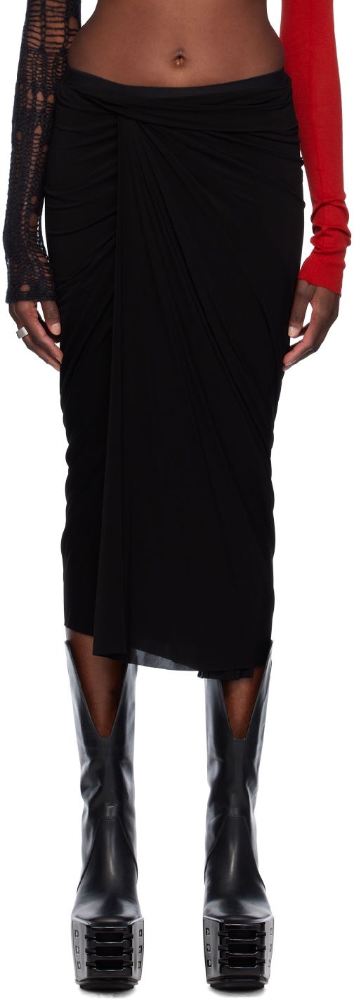 Krila Rick Owens Rick Owens Wrap Midi Skirt Črna | RP01D2339 HBZ
