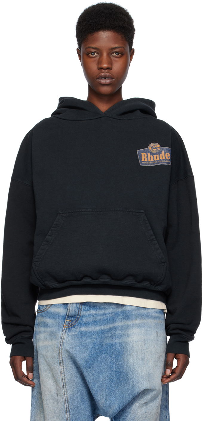 Pulover Rhude Grand Cru Hoodie Črna | RHPS24HO02012610