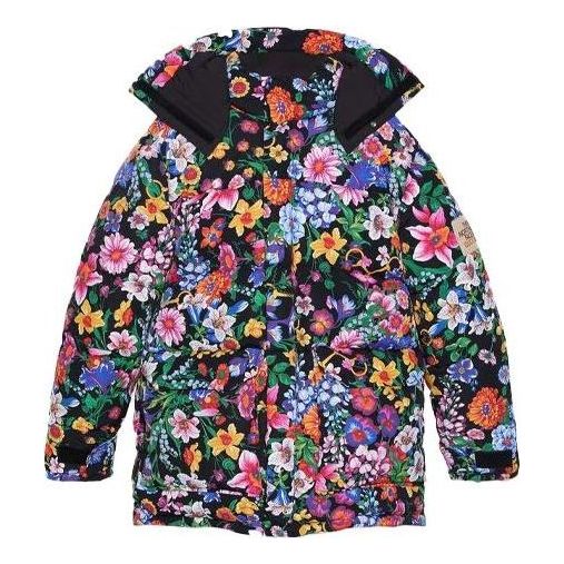 Puhovka Gucci Floral Print Down Jacket Črna | 648858-XAABX-1037