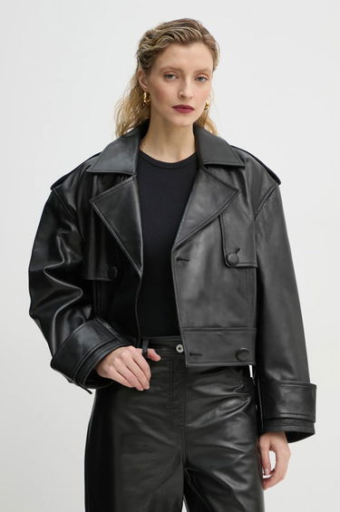 Trenčkot STAND STUDIO Stand Studio Bloom Cropped Leather Jacket Črna | 66387.7010, 3