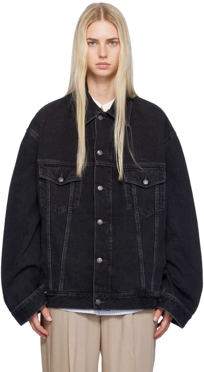 Jakna Acne Studios Black Oversized Denim Jacket Črna | C90179-