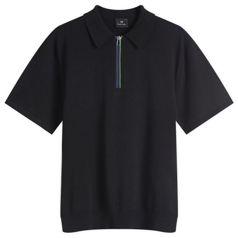 Polo majica Paul Smith Paul Smith Stripe Zip Polo Shirt, Large Črna | M2R-085X-P22356-79