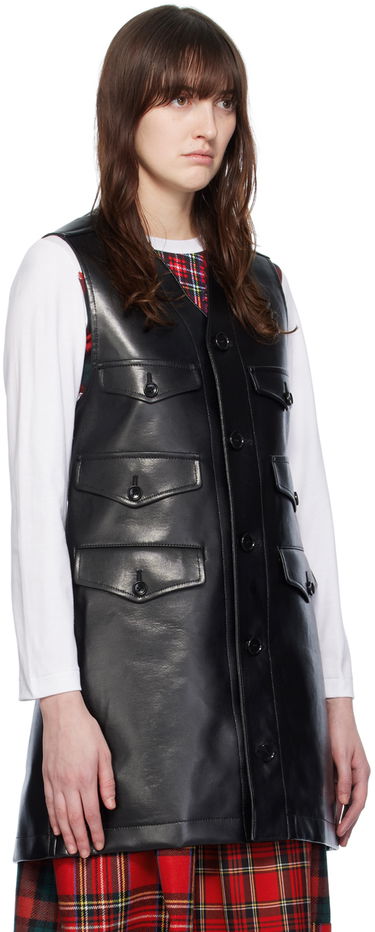 Telovnik Comme des Garçons Comme Des Garçons Belted Faux-Leather Vest Črna | TL-V009-051, 1