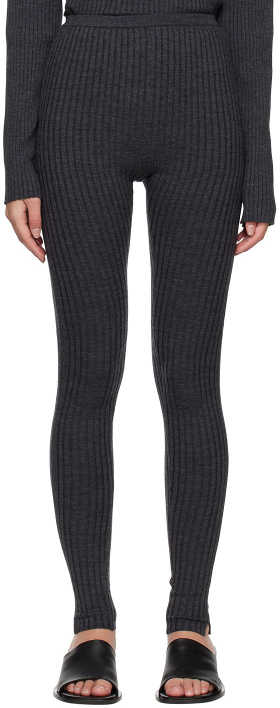Pajkice TOTEME TOTEME High-Rise Ribbed Knit Leggings Siva | 231-2003-321