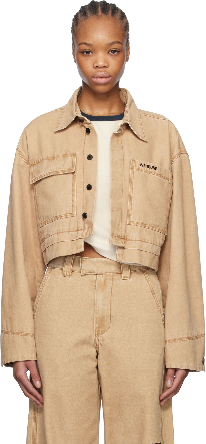 Jakna We11done We11done Cropped Work Jacket Bež | WD-JK0-25-055-W-BG