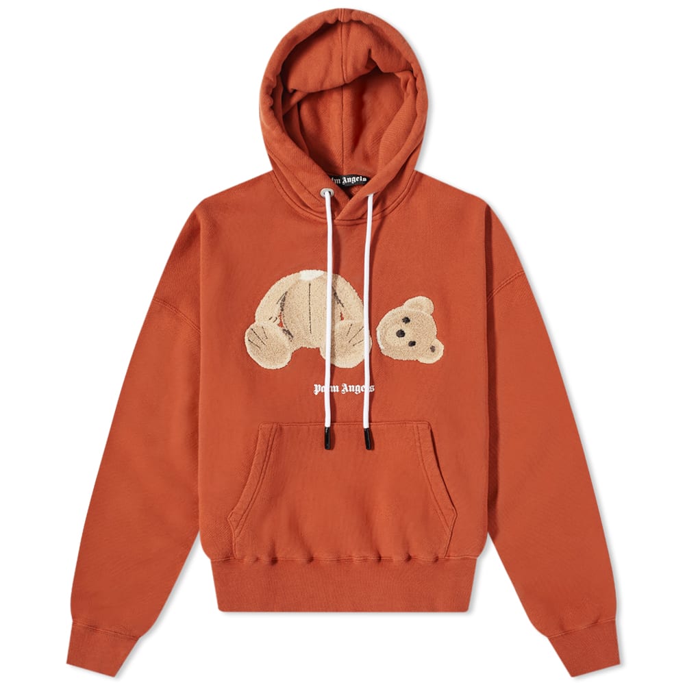 Pleteni pulover Palm Angels Kill The Bear Popover Hoody Red/Brown Bordo | PMBB058F21FLE0072760, 0