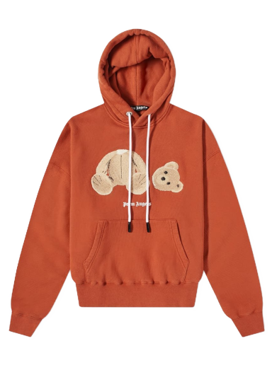 Pleteni pulover Palm Angels Kill The Bear Popover Hoody Red/Brown Bordo | PMBB058F21FLE0072760