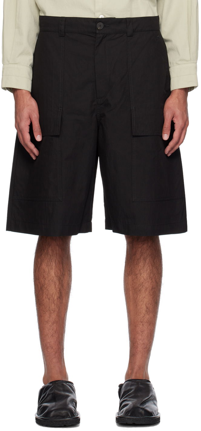 Kratke hlače Studio Nicholson Studio Nicholson Cargo Pocket Shorts Črna | TILLER SNM - 1142