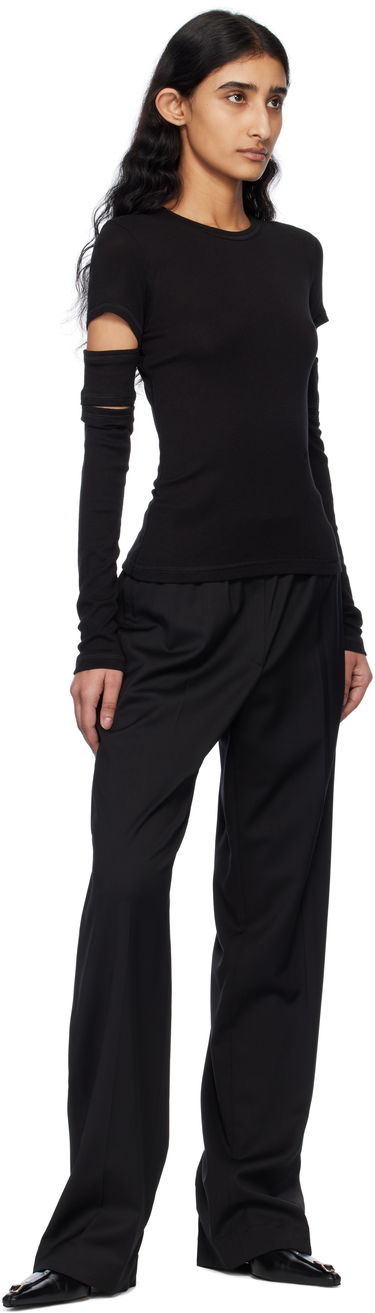 Majica Helmut Lang Helmut Lang Slashed Long Sleeve T-Shirt Črna | O09HW509, 3