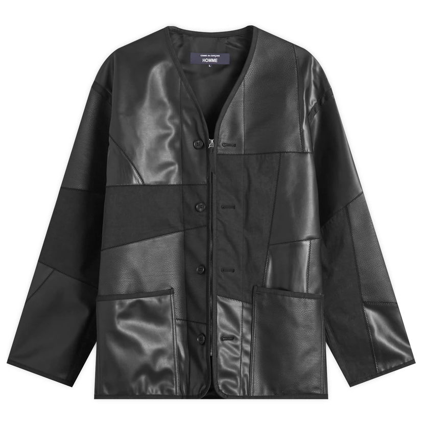 Jakna Comme des Garçons Homme Leather Mix Jacket Črna | HP-J010-W25-1