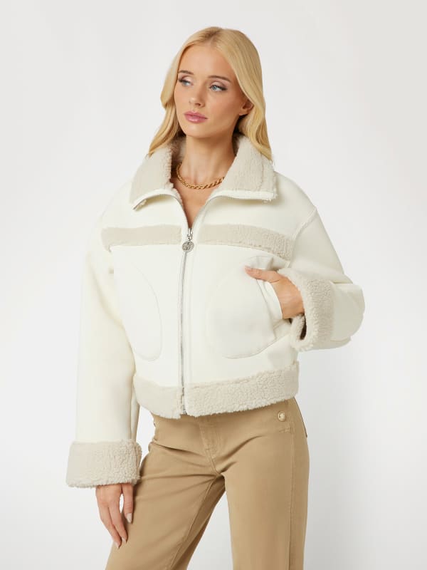 Bomber jakna GUESS Reversible Faux Leather Jacket Bela | W4BL2VWGS10