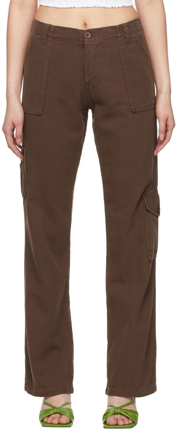 Hlače GUIZIO Guizio Cotton Cargo Trousers Rjava | DGF21P938