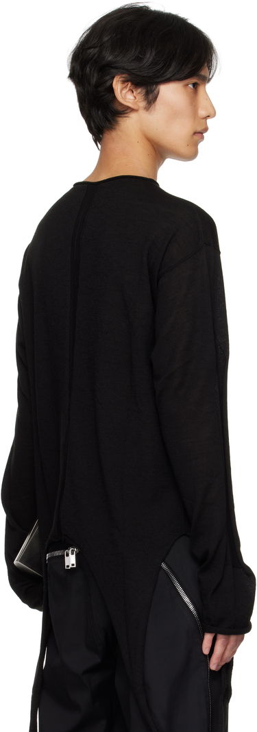 Pleteni pulover Rick Owens Rick Owens Concordians Slashed Pull Sweater Črna | RU02E1671 ML, 2