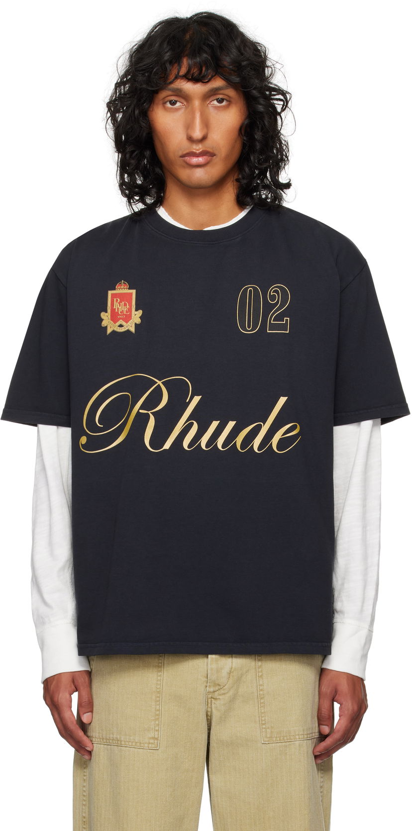 Majica Rhude Script T-shirt Črna | RHFW24TT29012