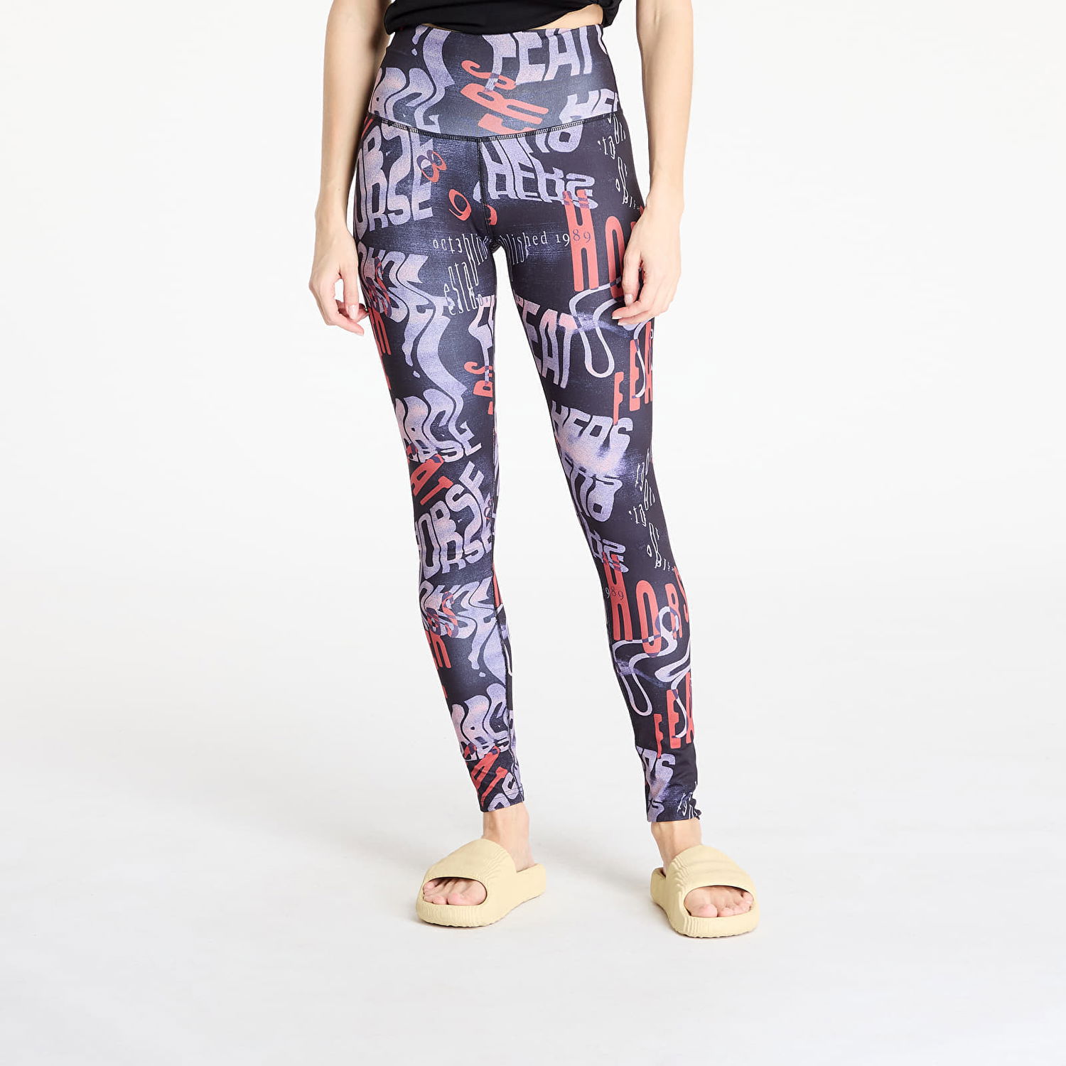 Pajkice Horsefeathers Horsefeathers Claris Typo Print Leggings Črna | SW848I, 0