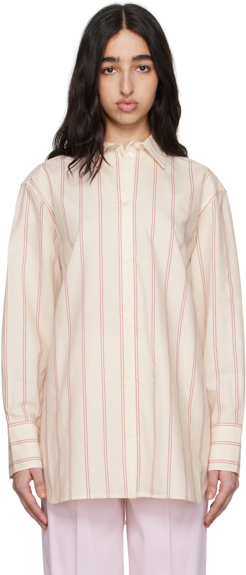 Srajce TOTEME TOTEME Relaxed Striped Shirt Bela | 252-WRT1415-FB0388