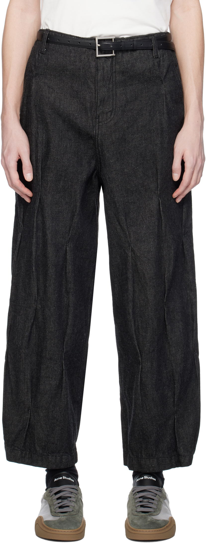 Kavbojke ADER ERROR ADER error 0103 Wide Leg Jeans Črna | BO01SSJE0103BK