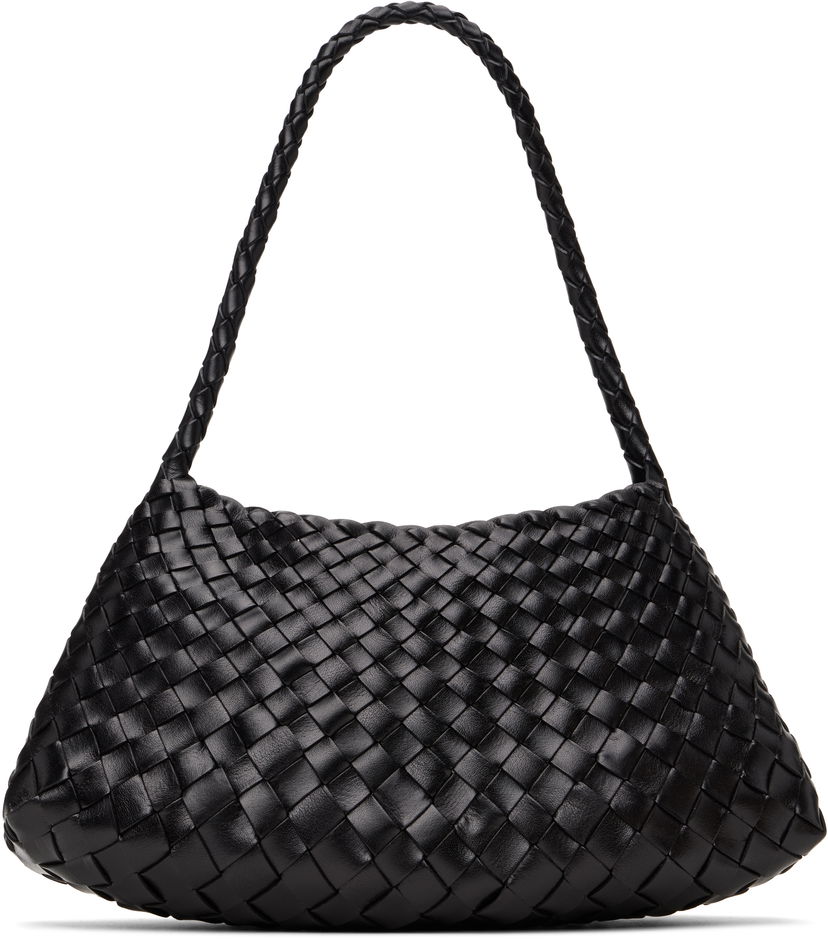 Torbica Dragon Diffusion Dragon Diffusion Rosanna Woven Leather Shoulder Bag Črna | 8943