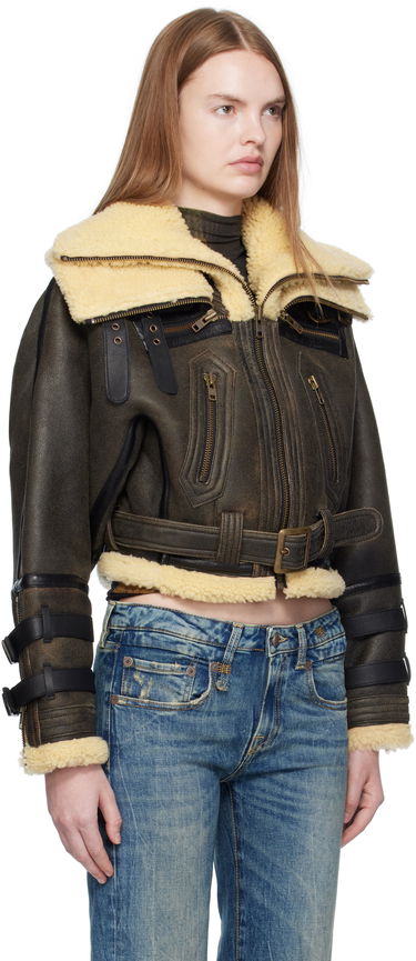 Bomber jakna R13 R13 Cropped Shearling Bomber Jacket Rjava | R13WR423-R545A, 1