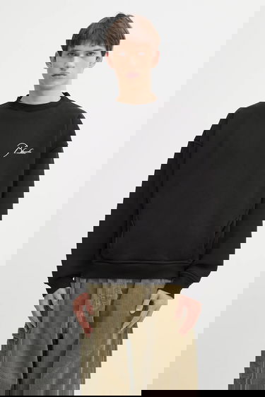 Pulover Rhude Classique Crewneck Script Logo Sweatshirt Črna | RHFW25ST06012, 0