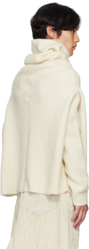 Pleteni pulover Rick Owens Rick Owens Concordians Shroud Cowl Neck Sweater Bela | RU02E1692 KWP, 2