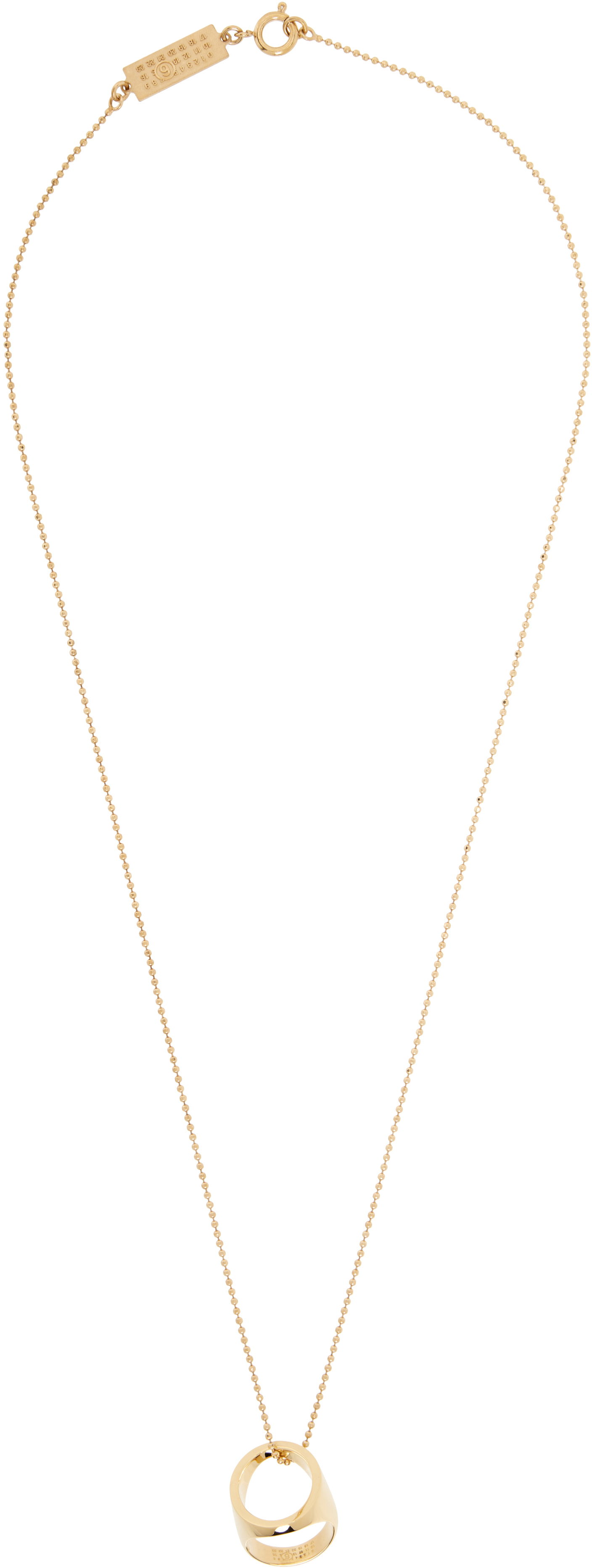 Ogrlica Maison Margiela MM6 Maison Margiela Gold Signet Ring Pendant Necklace Rumena | SM6UU0084 P7355, 0
