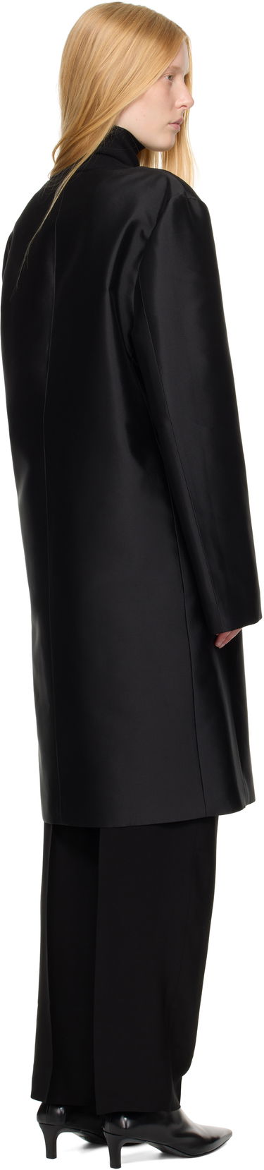 Plašči TOTEME TOTEME Collarless Coat Črna | 253-WRO0213-FB0429, 2