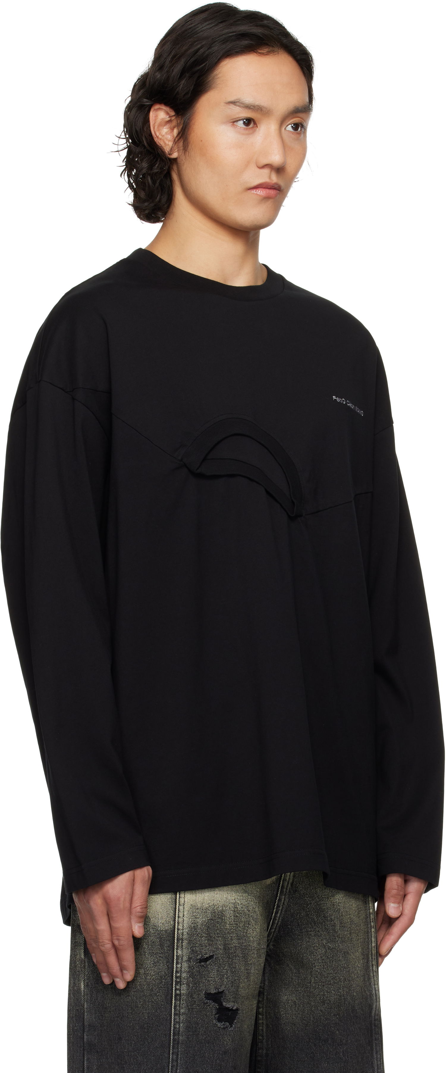 Majica Feng Chen Wang Feng Chen Wang Oversized 2in1 T-Shirt Črna | FMS19LS01B, 1