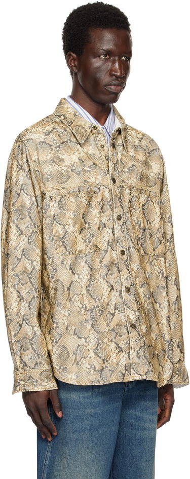 Srajce ISABEL MARANT Isabel Marant Victor Snakeskin Print Shirt Bež | CH0196HA-B4G02H, 1
