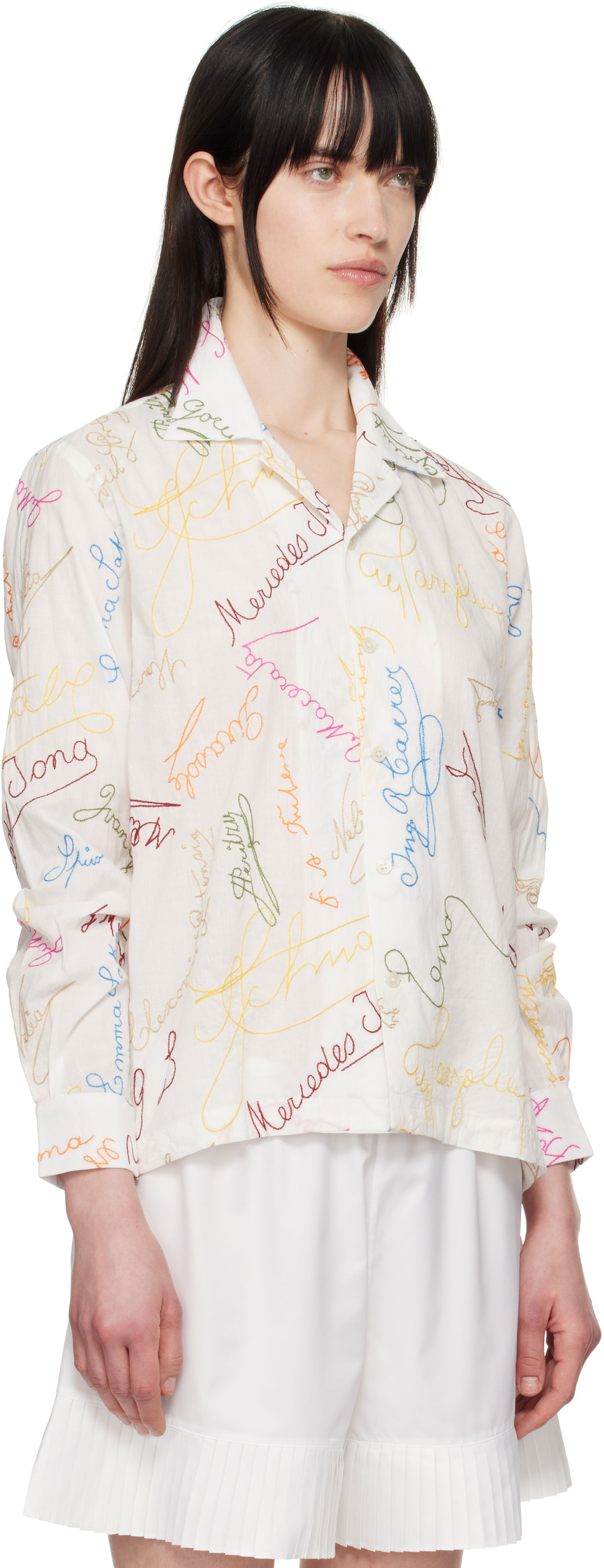 Srajce Bode Bode Signature Scrawl Button-Down Shirt Bela | MRS25SH015, 1