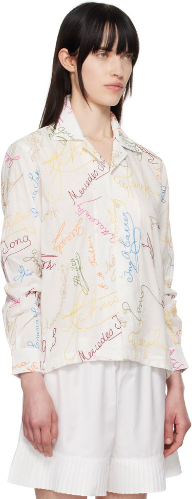 Srajce Bode Bode Signature Scrawl Button-Down Shirt Bela | MRS25SH015, 1