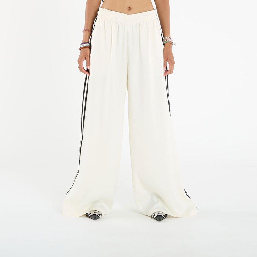 Hlače adidas Originals Adicolor Satin Wide Leg Track Pants Bela | KD2542