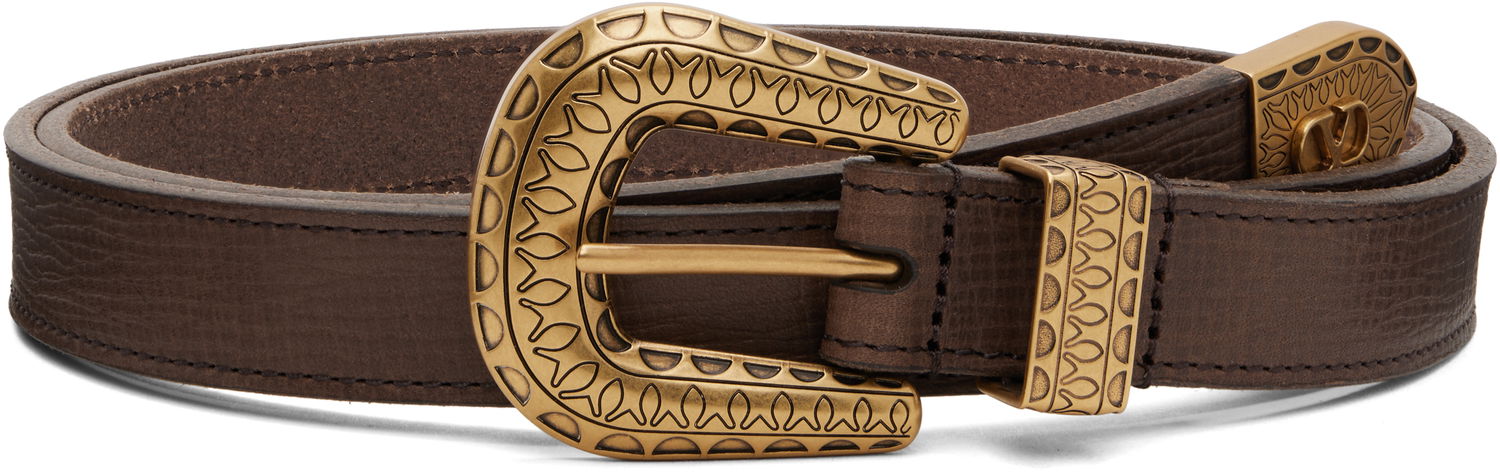 Pasovi Valentino Valentino Garavani VLogo Signature Calfskin Belt Rjava | 7Y2T0SQ9WZE, 0
