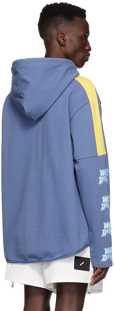 Pulover We11done Designer Logo-Appliquéd Hoodie Modra | WD-TH1-22-556-U-NV, 2