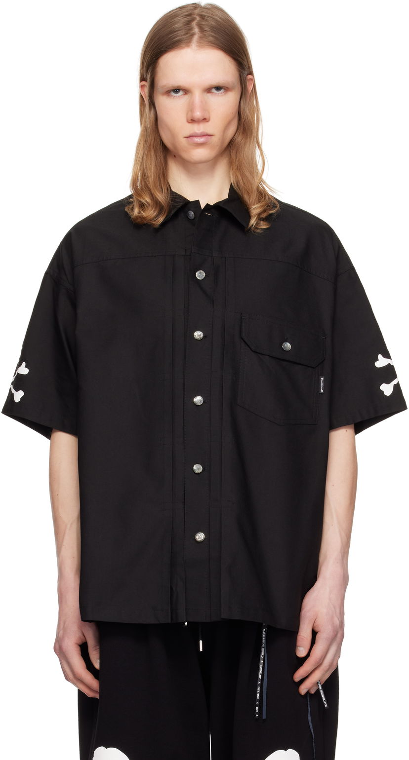Srajce Mastermind WORLD Mastermind World Oxford Short-Sleeve Shirt Črna | MW25S14-SH005-006